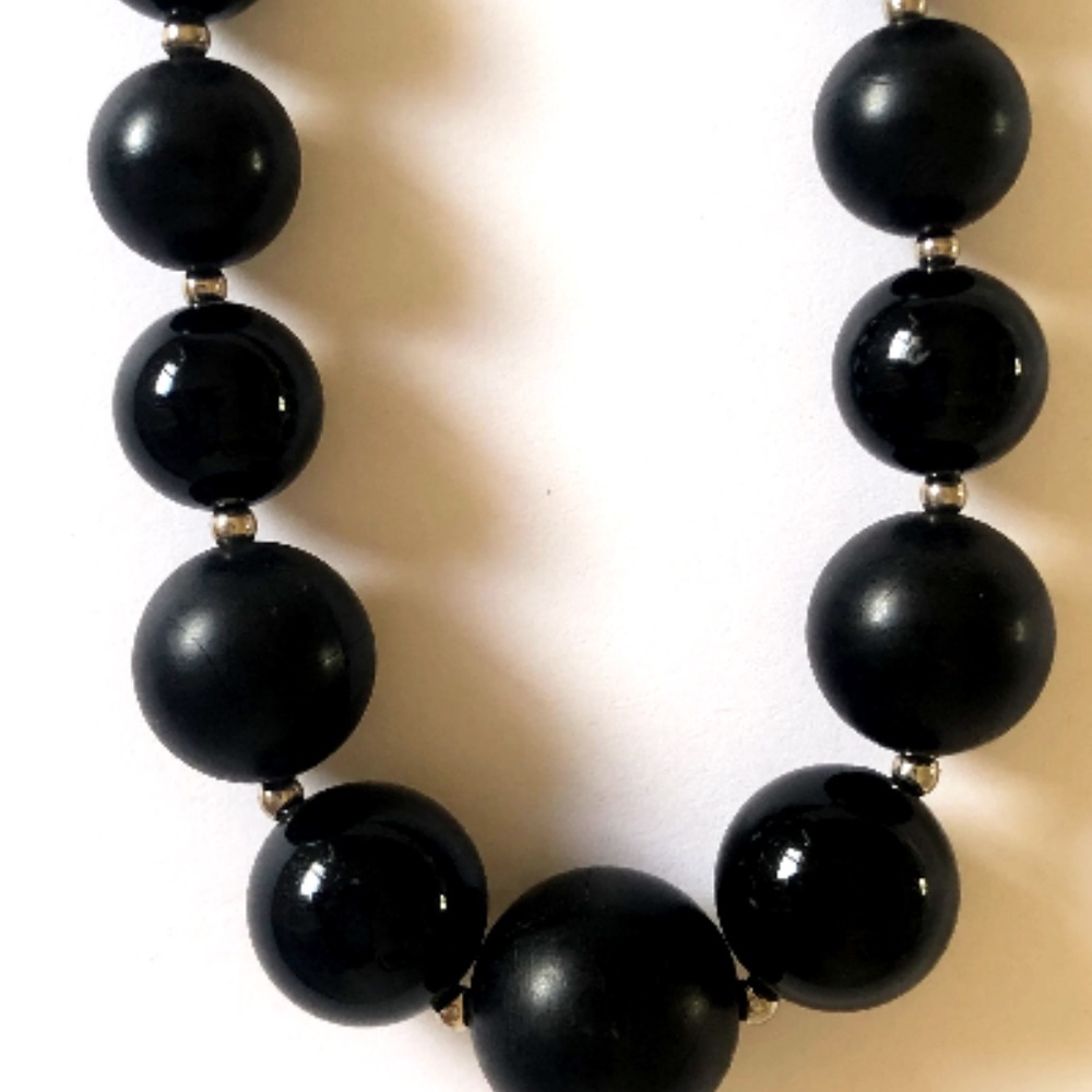 Lot of Vintage pearl necklaces. Black and white pearl necklace lot. Bead necklac - Picture 4 of 8